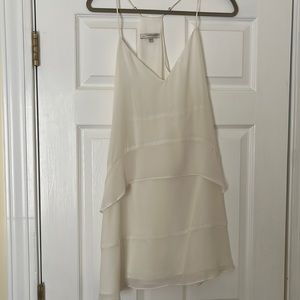 Lavender Brown White Dress